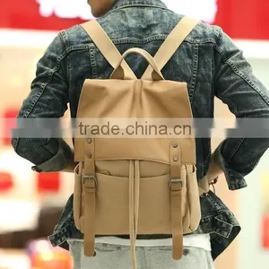 Backpack Canvas and Leather Bag, Canvas Backpack thumbnail-1