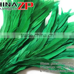 Leading Supplier CHINAZP Bulk Sale High Quality Colored Green Chicken Fully Dyed Roosters Feathers thumbnail-4