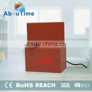 Customized Cube Digital LED Wooden Table Clcok thumbnail-1