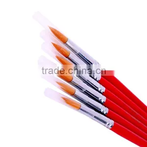 Hot Sale Paintbrush Mini Sable Hair Travel Artist Paint Brush Set Red Handle Drawing Brush Round Artist For Acrylic Oil Painting thumbnail-4