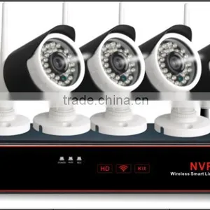 IR Remote Controller Bullet Waterproof ip Camera 4 Channel Wireless NVR Kit Wifi Cctv Camera System thumbnail-2