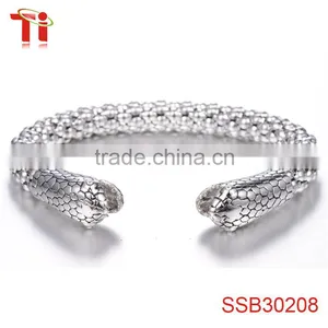 Stainless Steel Bracelet Corn Chain Beads Bracelet Mens Snake Head Silver Color Bangle New Products 2017 Design for Men thumbnail-1