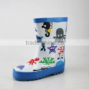 New Printing Marine Life Pattern Kids Rubber Boots thumbnail-1