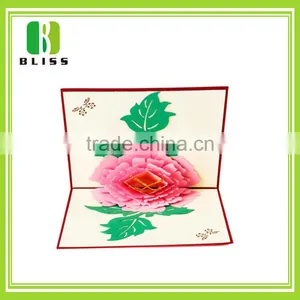 Handmade Offset Paper Printing 3d Pop up Folding Dried Flowers Greeting Cards thumbnail-4