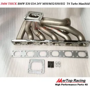 Mertop Race Update 3.0mm Thick B** T4/T3 Turbo Manifold E30 E34 24V M50/M52/S50/S52 thumbnail-1