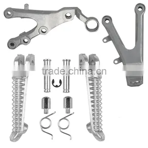 For Yamaha YZF R6 2006-2011 Silver Front Passenger Foot Pegs Footrest Brackets thumbnail-1