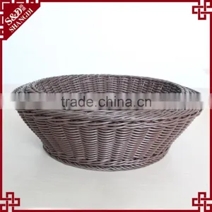 Handweaved Strong Functional Rattan Round Bread Fruit Basket for Supermarket thumbnail-5