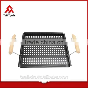 High Quality Carbon Steel BBQ Grill Pan With Removable Handles thumbnail-3