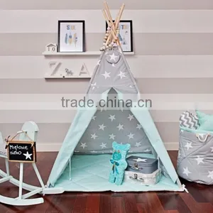 Promotional Wholesale Custom Cotton Canvas Wooden Kids Childrens Play Teepee Tipi Indian Tent thumbnail-5