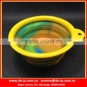 Cute Colorful Foldable Silicone Pet Food Bowl thumbnail-1
