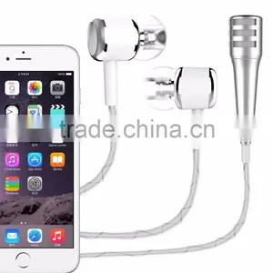 Mini Portable Fashionable Cellphone Microphone With Earphones, Factory Price Mini Cellphone Microphone For Singing thumbnail-2
