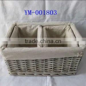 Rectangular Wicker Basket With Fabric Liner thumbnail-1