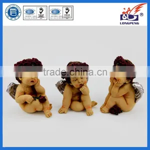 European Cherub Rose Angel Figurine With Roses Fairytale Gift thumbnail-1