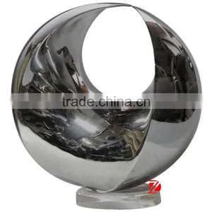 Indoor Shiny Stainless Steel Ring Sculpture thumbnail-1