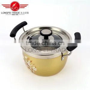 Longfei Decal Non-stick Stock Pot/soup Stock Pot/stainless Steel Handle Stock Pot thumbnail-1