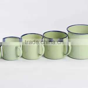 Big Size Enamel Cup With Hollow Handle and Lid Enamel Mug thumbnail-6