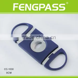 CC-1030 9.0cm 2CR13 Stainless Steel PP Plastic Oval-Shaped Plastic Cigar Cutter thumbnail-1