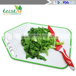 Moldiy Cutting Board Plus Colander 2 in 1 Chopping Board With Integrated Strainer Thanksgiving Gift for Her thumbnail-2