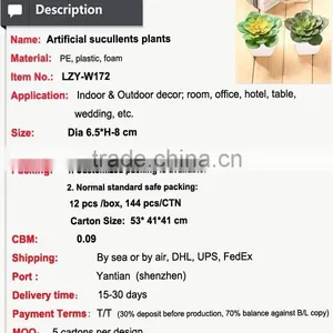 Cheap Artificial Succulents Plants Plastic Plants thumbnail-2