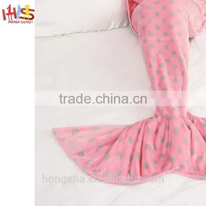 Pink Polka Dot Cute Mermaid Blanket Customize Mermaid Tail Blanket HSB7566 thumbnail-2
