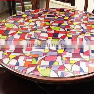 Roundtable Waterproof Cloth Table Mats Pvc Soft Glass Taiwan Arming Oil Anti-hot Round Plastic Tablecloths thumbnail-1