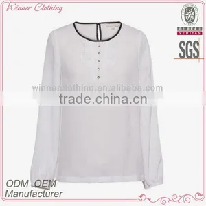 2015 Spring Latest Elegant New Model Fashion Round Neck Pullover Summer Blouses for Women thumbnail-1