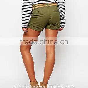 Personalized Wholesale Women Belted Cargo Shorts on Sale thumbnail-3