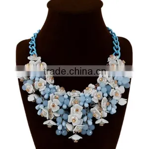 Zm33312a Colorful Fashion Women Resin Flower Bohemian Necklace Jewelries thumbnail-5