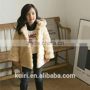 2016 Fashion Kids Faux Fur Coat, Baby Autumn and Winter Warm Outwear Clothes Children Long Faux Rabbit Strip Fur Jackets thumbnail-3