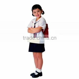Juqian Primary Kid School Uniforms Design With Pictures Short Sleeve Shirt thumbnail-3