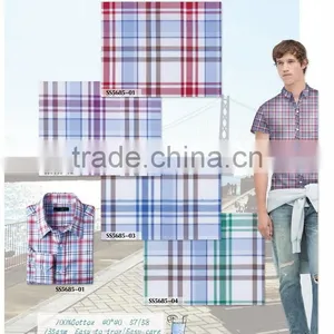Latest Fashion Designer Button Down Shirt Gingham Plaid Shirt thumbnail-4
