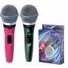 Pink and Blue Dynamic Karaoke Wire Vocal MIC Set thumbnail-1