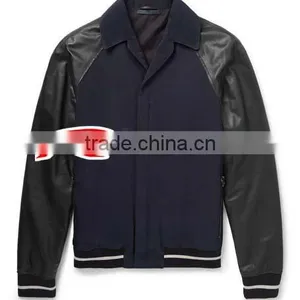 2015 Wholesale High Quality Men Wool Varsity Jacket With Top Quality Leather Sleeves/Varsity Jackets/Custom Men Varsity Jacket thumbnail-1