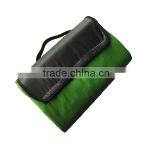 Blue Fleece Nylon Polyester With Handle Travel Waterproof Foldable Blanket thumbnail-2