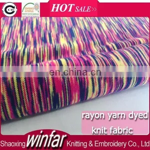 Winfar Textile Knit Viscose Rayon Siro Stretch Yarn Dyed Jersey Fabric thumbnail-1