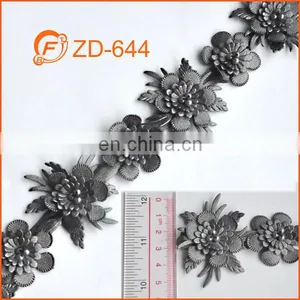 Flower Shape Braided Leather Trim for Garment thumbnail-1