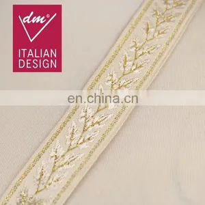 Elegant Gold Metallic Yarn Ribbon for Garment RB0382 thumbnail-1