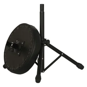 Good Quality Height-adjustable Leather and Iron Round Drum Stool thumbnail-2