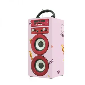Christmas Gifts Promotion Party Speaker Outdoor Wooden 1000MAH Battery OEM/ODM With TF Card/AUX/FM Radio Stereo Music System thumbnail-5