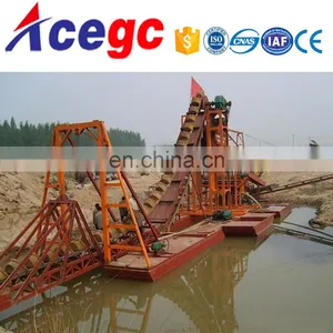 2018 Africa Popular New Bucket Chain Gold Dredger With Generate Set for Sale thumbnail-5