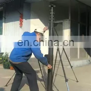 6m Steel Tripod Manual Telescopic Mast for CCTV Camera thumbnail-1
