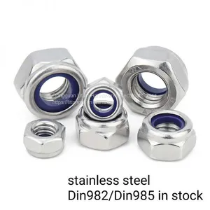 The High Quality DIN982 Stainless Steel Self Lock Nut Nylon Clinching M5 Press Hex Nylock Bolts Nuts thumbnail-1