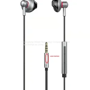 Factory Price Metallic Earphone With 3.5mm Plug and Volume Switch Mic for Audio and Mobile Phone Accessories thumbnail-1