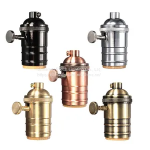 E26/E27 Light Socket Bulb Holder Antique Retro Lamp Light Brass Pendant Fittings Lampholders Fixture Vintage Lamp Socket thumbnail-1