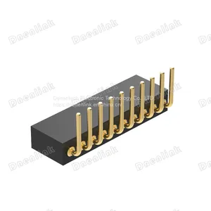 Dnenlink 1.27mm Pitch Single Row H4.0mm Plane Contact Right AngleFemale Header DIP Type PogoPin Header thumbnail-1