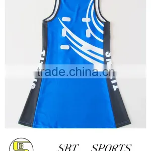 Latest Ladies 100% Polyester Sublimation Netball Dress thumbnail-1