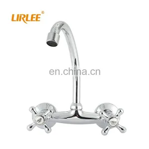 LIRLEE OEM Wall Mounted Kitchen Mixers Sink Taps Double Handles Household Kitchen Faucet Water thumbnail-3
