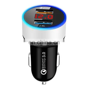 Hot Sale High Quality 5V 2.4A Dual USB Port Quick Usb Car Charger With Led Display thumbnail-4