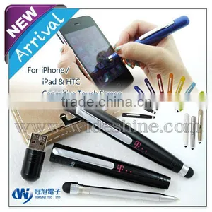 Mini Capacitive Stylus Pen 3 in 1 With Promotional Pen Drive for Wholesales Free Samples thumbnail-1