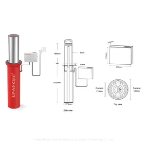 UPARK High Security Anti Car Theft Post Warning LED Light Bollard With Mini Box Parking Bollards Automatic thumbnail-4